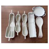 vintage white porcelain buffet silverware and