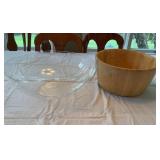 Wood & Large Plastic Salad Bowls