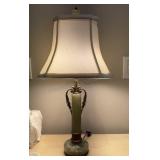 Antique 2 bulb Brass & Marble Lamp 22 inches tall