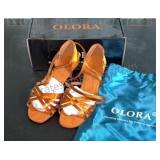 Olora satin Latin ballroom dance shoes