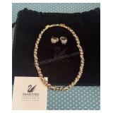 Swarovski Necklace & Clipon Earring Set