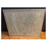 Framed  illustrated map of Trier, Germany