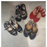 Group of Womenï¿½s Open Toe Shoes / Sandals