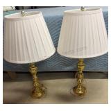 Pair of Brass Lamps 28 inches tall