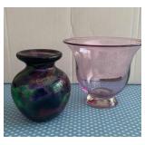 Small Hand Blown Vase & Bowl