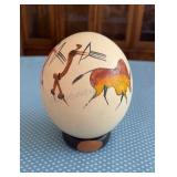 Hand Painted Ostrich Egg (has crack)