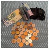 Change Purse of Canadian Coins & Currency