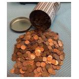 Tin of unsearched Pennies