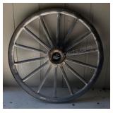 45 inch Weathered Wooden Wagon Wheel