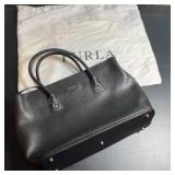 black leather Furla tote bag