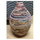 Folk Art Rolled paper vase 12 inches tall