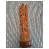 Carved Hindu Wood Sculpture 13.5 inches tall