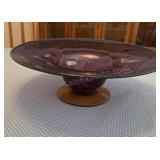 Large Art Glass Center Piece Bowl 15x5 inches