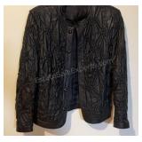 Vera Peele Embossed Leather Floral jacket