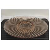 Pink Depression Glass Footed Serving Plate