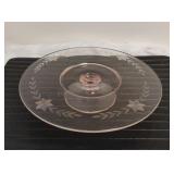 Pink Depression Glass Pedestal Cake Plate