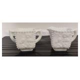 Westmoreland Milk Glass Paneled Grape Cream and