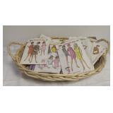 Basket of Vintage Sewing Patterns