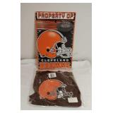 Cleveland Browns Unused Tote Bag & Plastic Sign