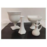 English Hobnail/Assorted Milk Glass Pieces