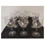 Vintage Iridescent Wine Glasses  -Set of 8 one