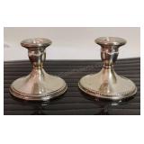 Sterling Silver Cement Filled Candlestick Holders
