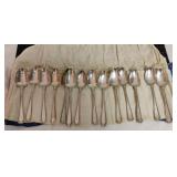 14 Sterling Silver Teaspoons in Roll Up Pouch