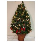 Large Wall Light Up Christmas Tree w/Ornaments