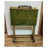 Vintage TV Trays on Rolling Cart