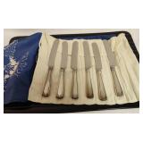 6 Sterling Handled Butter Knives w/Stainless