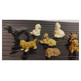 Cast Iron, Ceramic Mini Dog Figures