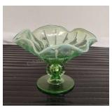 Antique Dugan Glass Opalescent Pedestal Compote