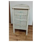 Antique Wicker Fold Out Storage Cabinet