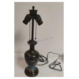 Antique Cloisonne Dual Bulb Pull Chain Lamp no