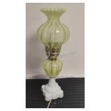 Vintage Yellow & Milk Glass Lamp