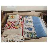 Small Box of Assorted Linens/Tablecloths