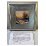 Golden Sunset Signed canvas panel 11x11 overall