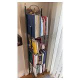 Metal Rack W/ Cookbooks & Recipes