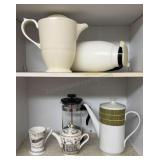 French Press Coffee Pots & London Pottery Tea Cup
