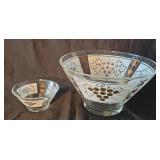 Mid-century Anchor Hocking glass chip and dip set