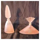 Art deco style pink perfume bottles.