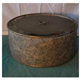 Vintage lamp shade. Metal and string inlay