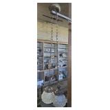 Vintage ceiling lamp fixture with two glass