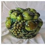 Japanese Inarco green ceramic fruit basket