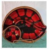 California Pottery divided serving dish. 12x10.