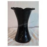 Dark violet glass vase. 8ins.
