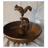 Antique Hubley Cast iron nut bowl with screw