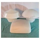 Vintage milk glass ceiling fixture covers. 3