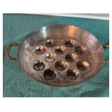 Vintage Swiss escargot or egg poaching pan. Heavy