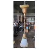 Vintage pendent light ceiling fixure. Painted